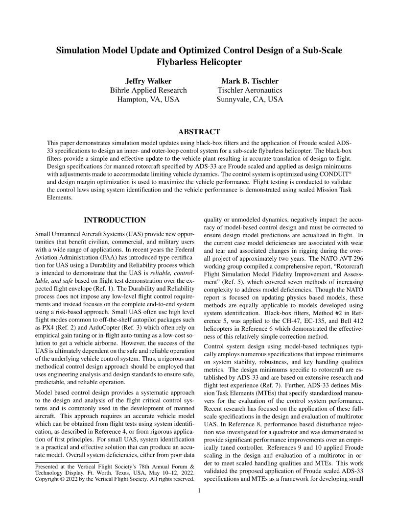 Simulation Model Update and Optimized Control Design of a Sub-Scale ...