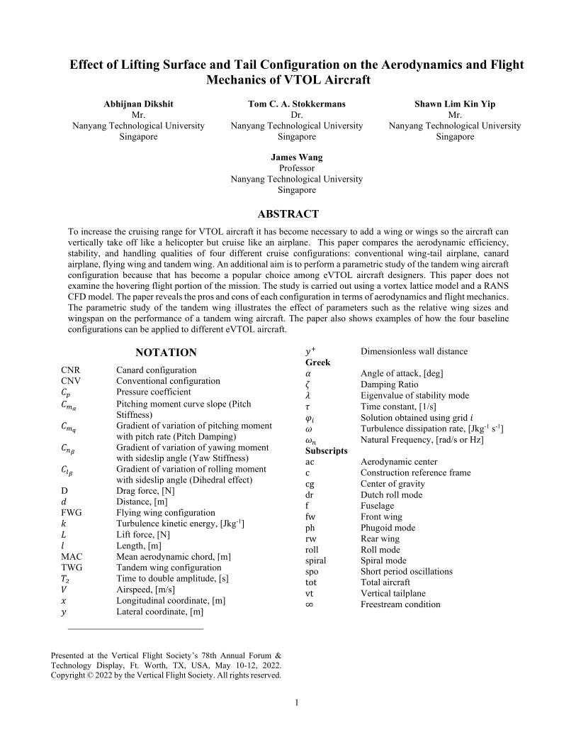Effect of Lifting Surface and Tail Configuration on the Aerodynamics ...