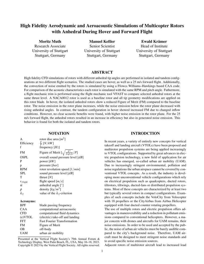 High Fidelity Aerodynamic and Aeroacoustic Simulations of Multicopter ...