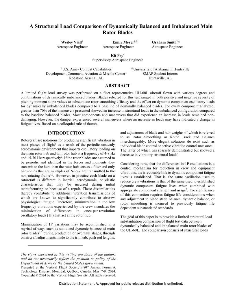 A Structural Load Comparison of Dynamically Balanced and Imbalanced ...