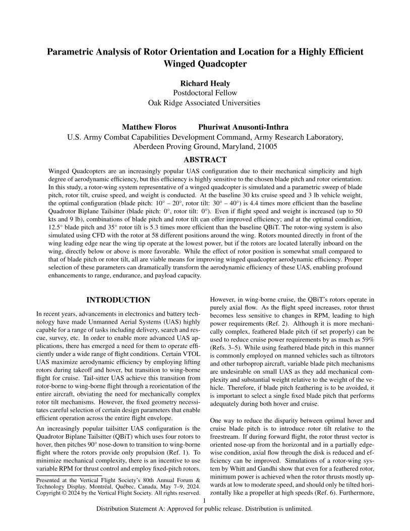Parametric Analysis of Rotor Orientation and Location for a Highly ...