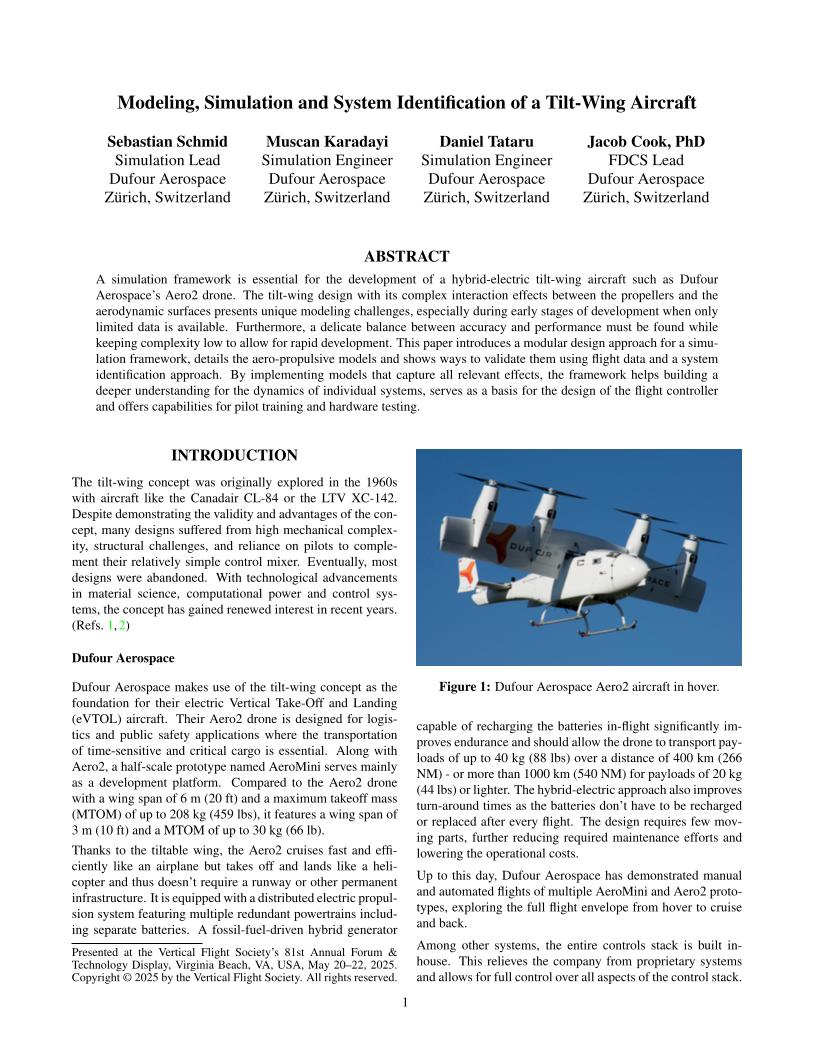 Modeling, Simulation and System Identification of a Tilt-Wing Aircraft ...